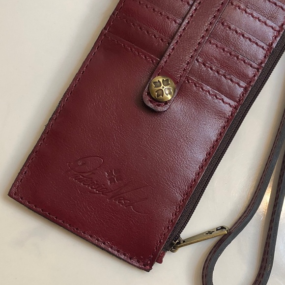 Patricia Nash Alanna Maroon Distressed Vintage Leather Card Wallet NWT & Card - Picture 5 of 16